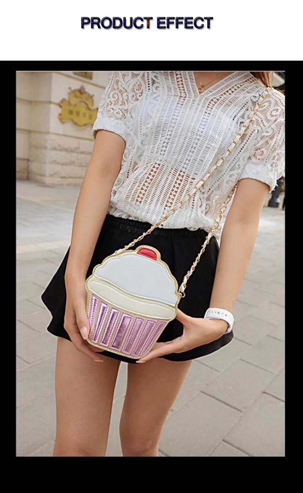 Guapabien Girl Detachable Chain Belt Strap Shoulder Messenger Cell Phone Bag