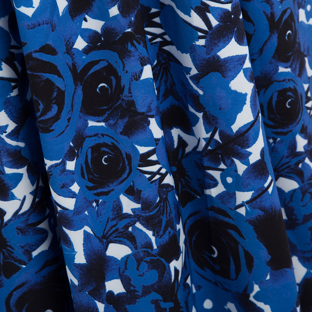 Stylish Round Collar Sleeveless Floral Print Sash Waist Bowknot A-Line Women Maxi Party Dress