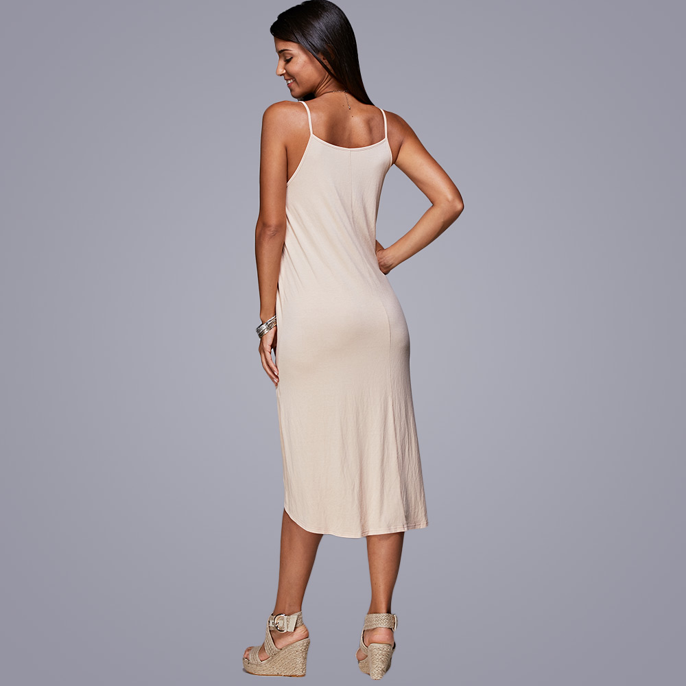 Spaghetti Strap Draped Summer Slip Dress