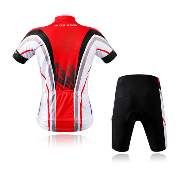 Summer Sportware Zipper Stripe Short Sleeves Jersey and Shorts Cycling Suits