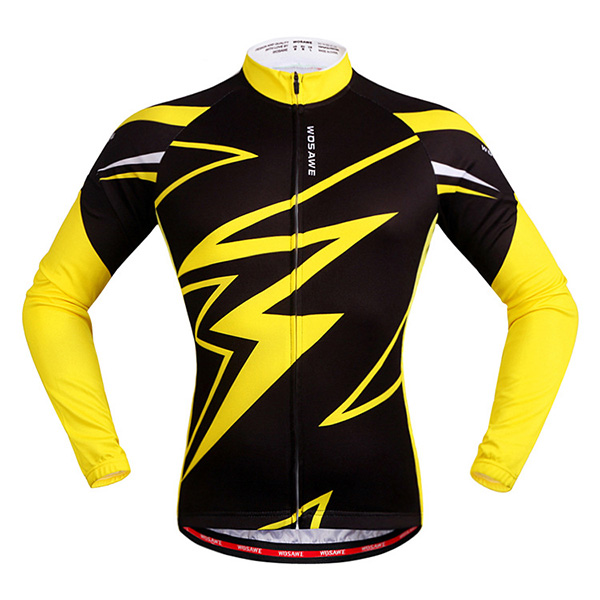 Trendy Spring Outdoor Long Sleeves Lightning Pattern Cycling Jersey