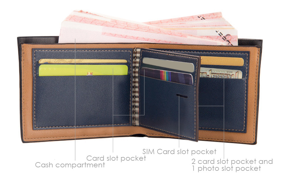 Baellerry Old Classical Style Dot Stripe Business Men Short Clutch Wallet Photo Cash Card Holder