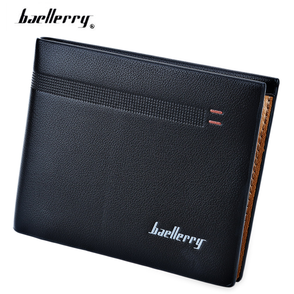 Baellerry Old Classical Style Dot Stripe Business Men Short Clutch Wallet Photo Cash Card Holder