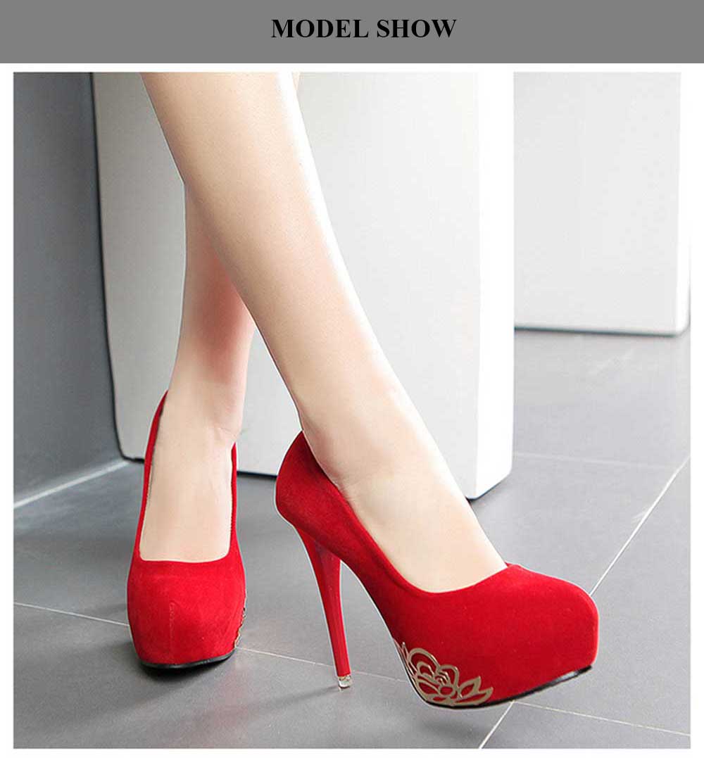 Fashionable Floral Decoration Thin High Heel Shoes for Women