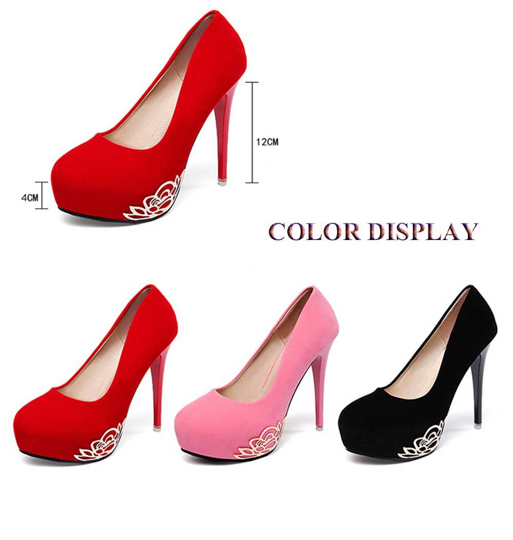 Fashionable Floral Decoration Thin High Heel Shoes for Women