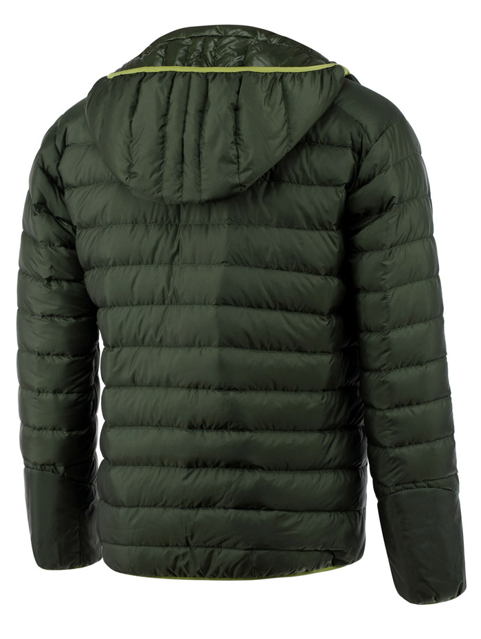 Color Spliced Zipper-Up Hooded Down Jacket ODM Designer