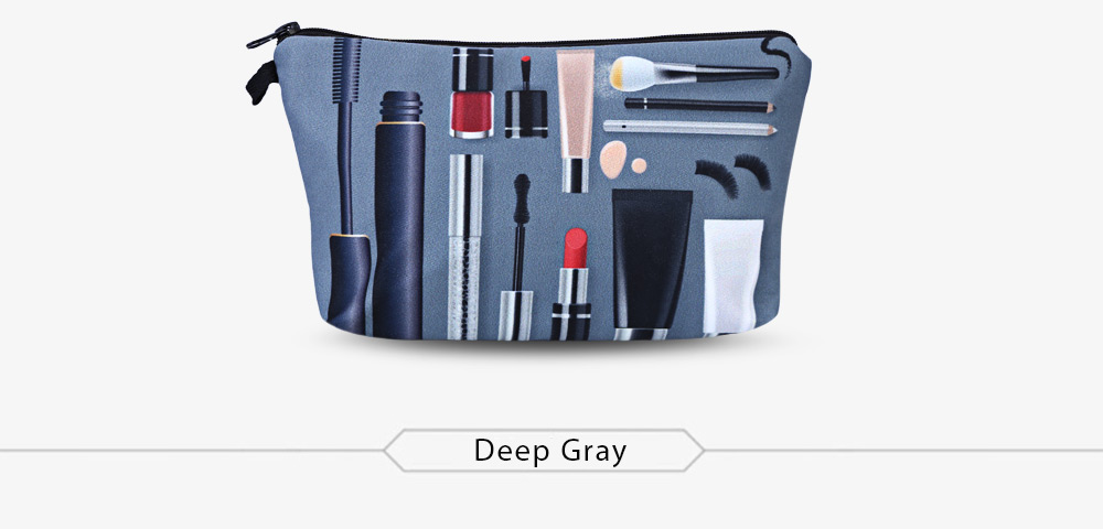 3D Cosmetics Print Clutch Makeup Bag