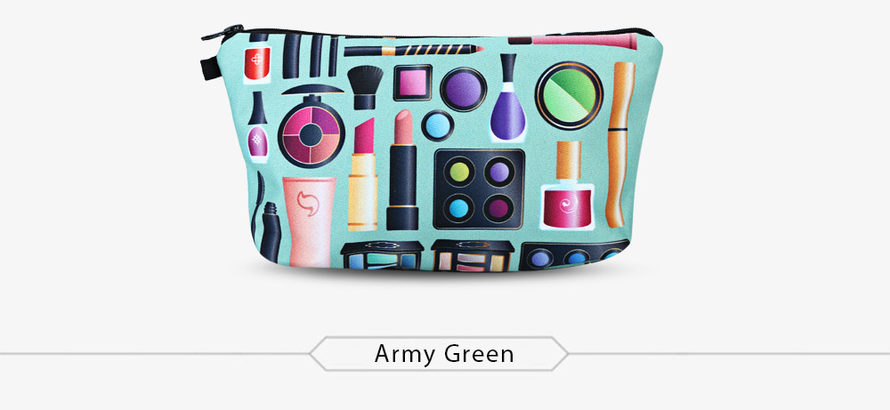 3D Cosmetics Print Clutch Makeup Bag