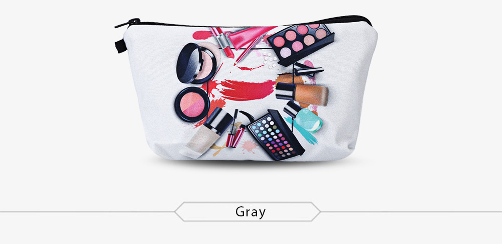 3D Cosmetics Print Clutch Makeup Bag