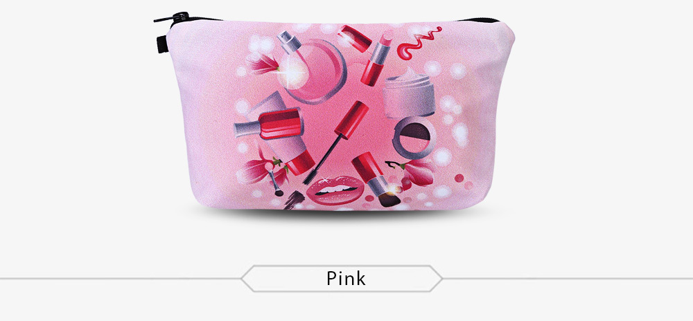 3D Cosmetics Print Clutch Makeup Bag