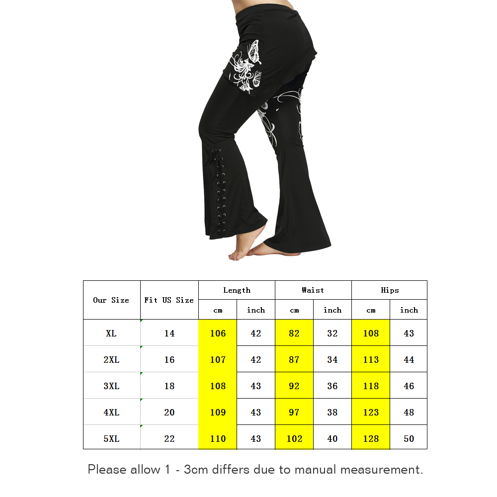 Criss Cross Butterfly Plus Size Flare Pants