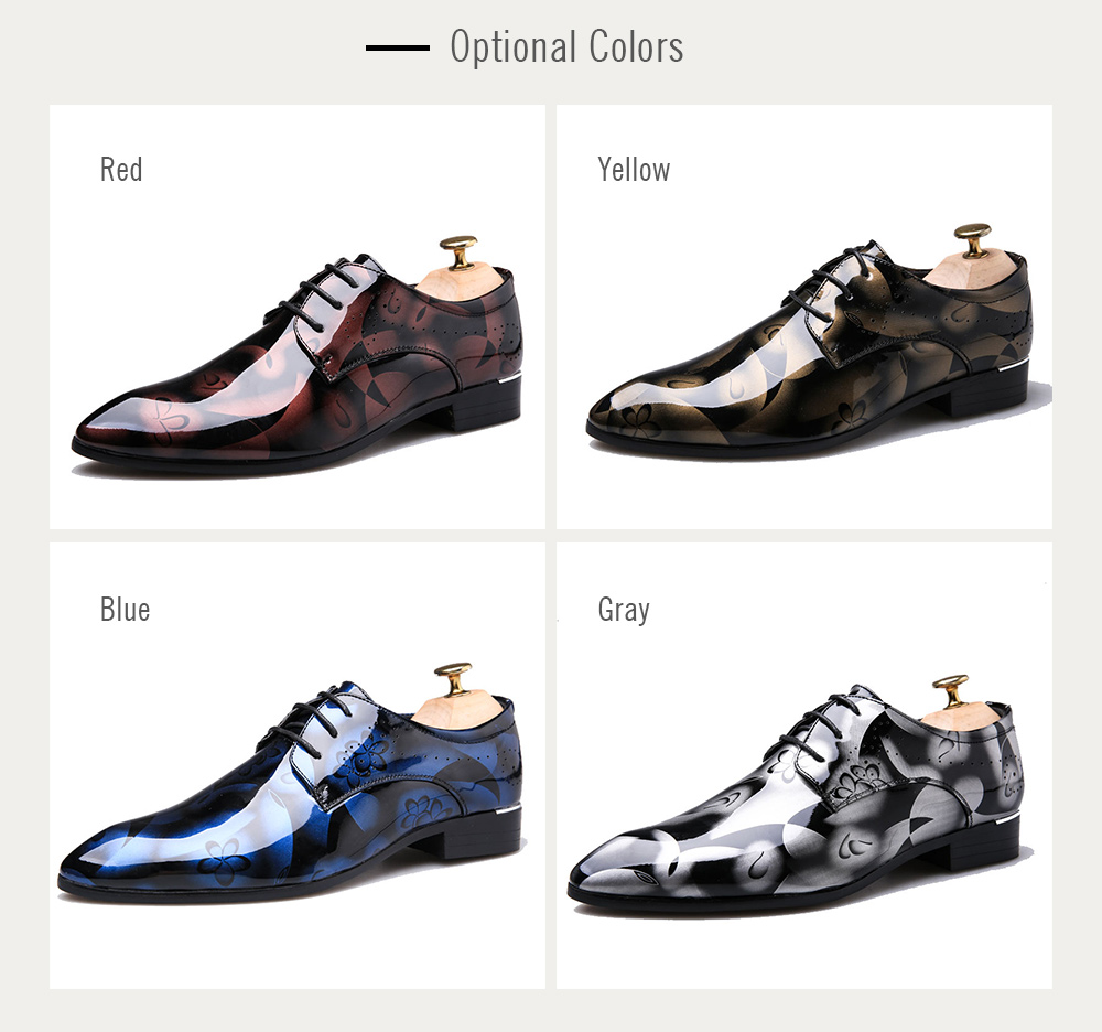 Stylish Large Size Printed Casual Dress Shoes for Men