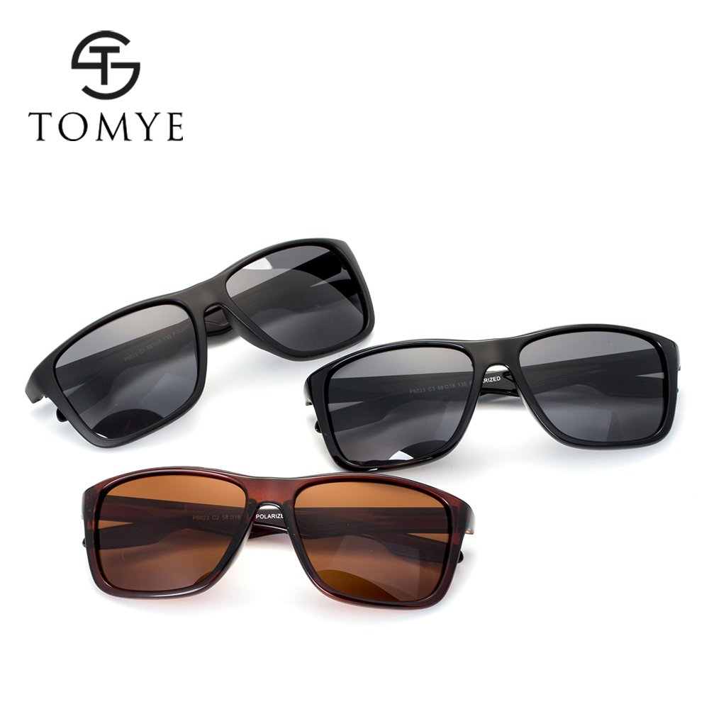 TOMYE P6023 2018 New PC Square Frame Driver Polarized Sunglasses