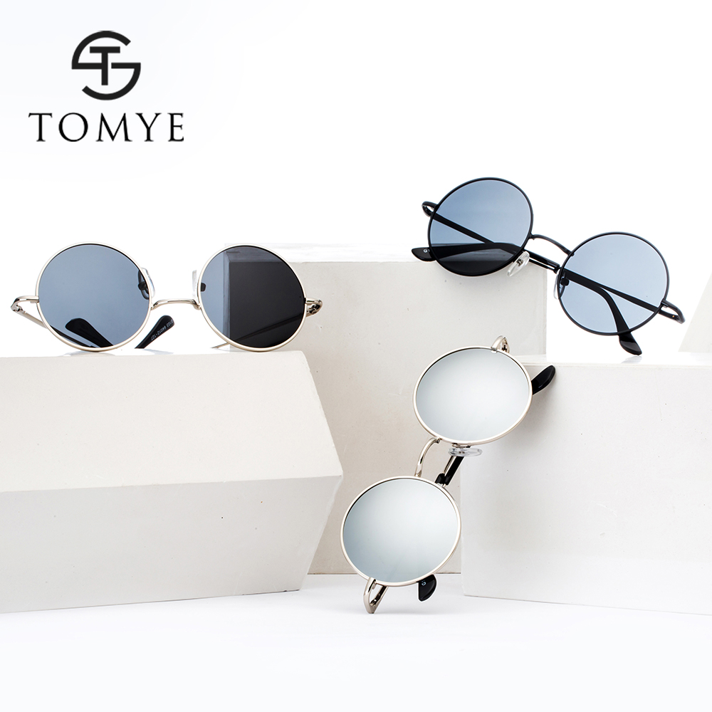 TOMYE G103 Retro Metal Round Frame Unisex Polarized Sunglasses