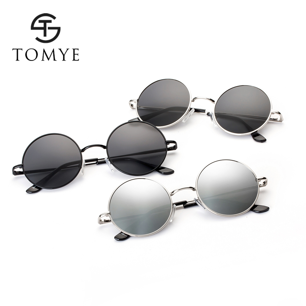 TOMYE G103 Retro Metal Round Frame Unisex Polarized Sunglasses