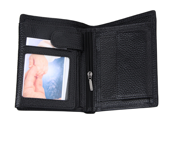 Men Leather Wallet Multifunctional Vertical Section Male Purses