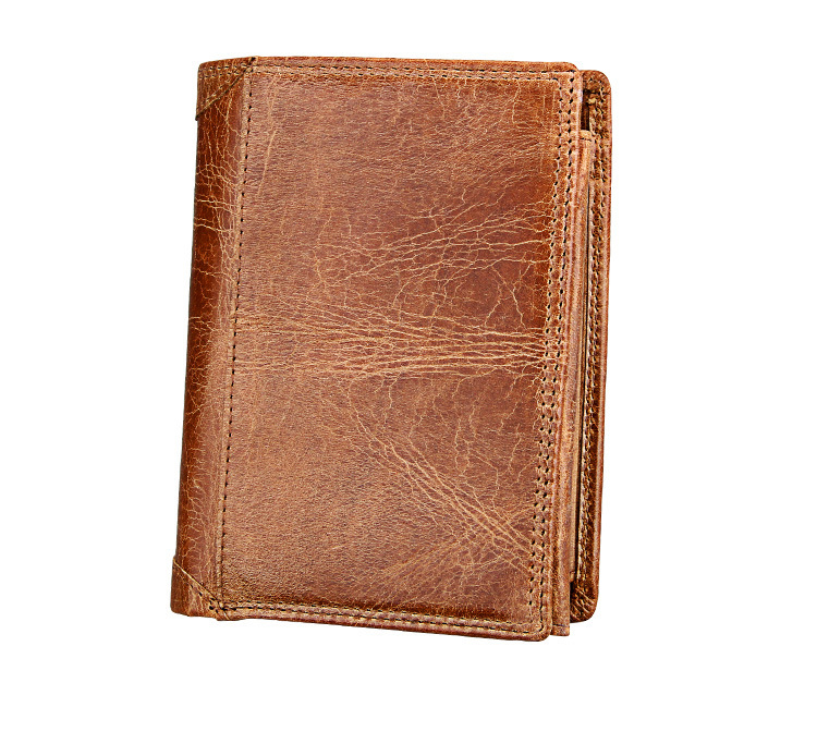 Men Leather Wallet Multifunctional Vertical Section Male Purses