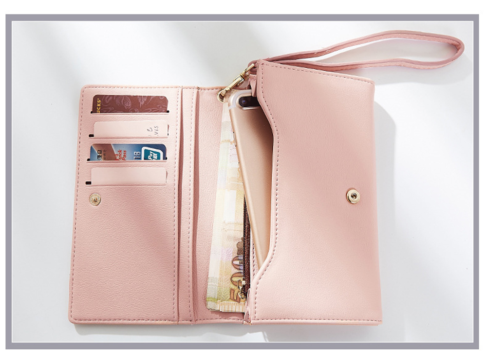 Fashion Women Long Clutch Wallet Ladies Pu Zip Female Card Holder Coin Purse