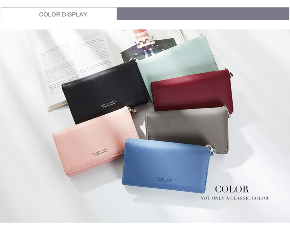 Fashion Women Long Clutch Wallet Ladies Pu Zip Female Card Holder Coin Purse