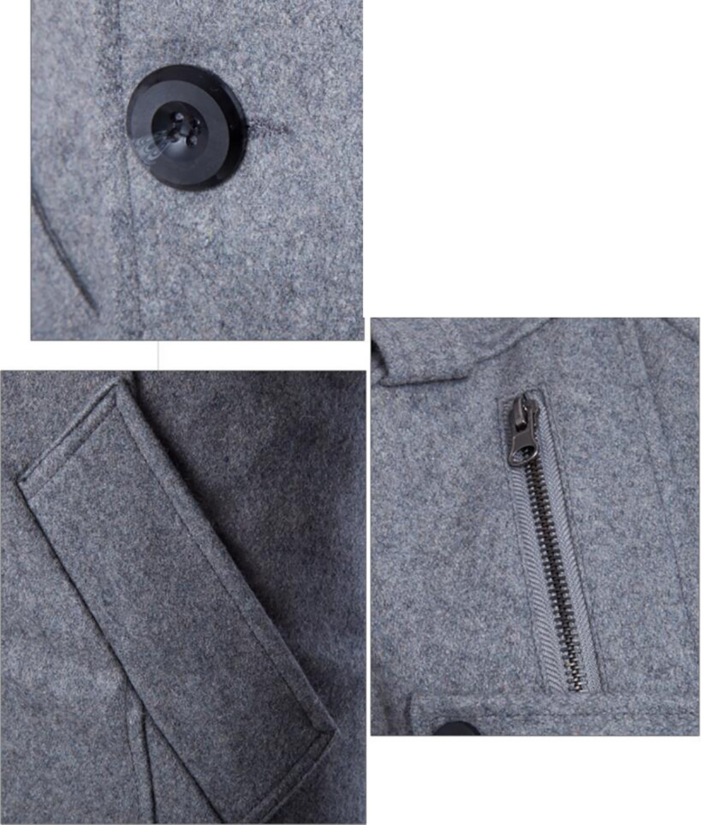 Men's Double Breasted Long Sleeve Turndown Collar Cotton Coat