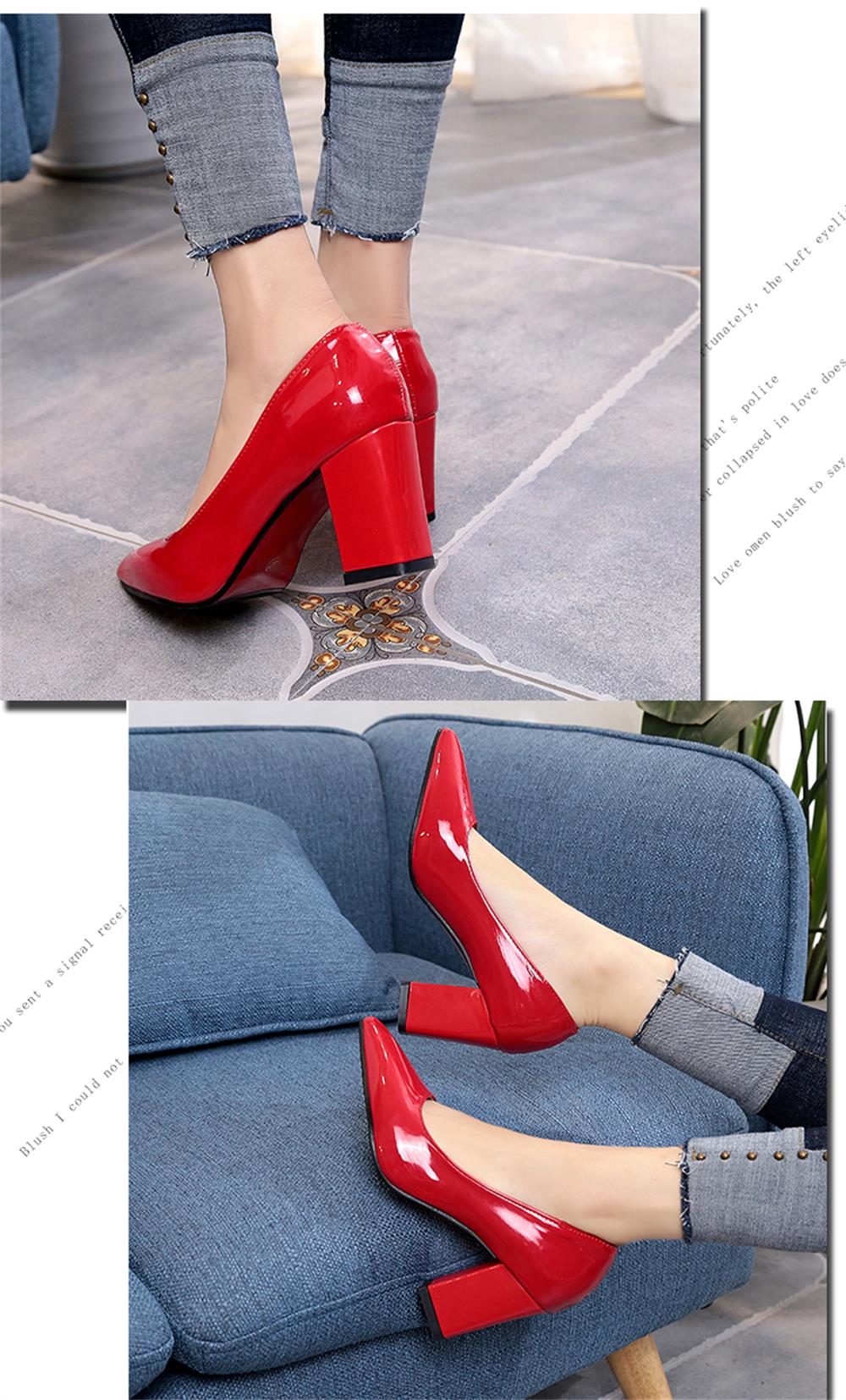 NJ-588 Nude Female Temperament High-heeled Feet Thick Shallow Muzzle Pointed Shoes Merchandiser