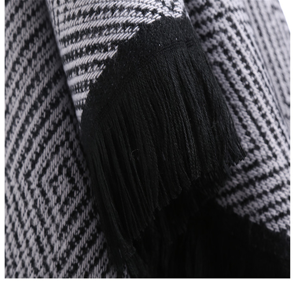 Hooded cloak all-match thickened fringed Scarf Shawl