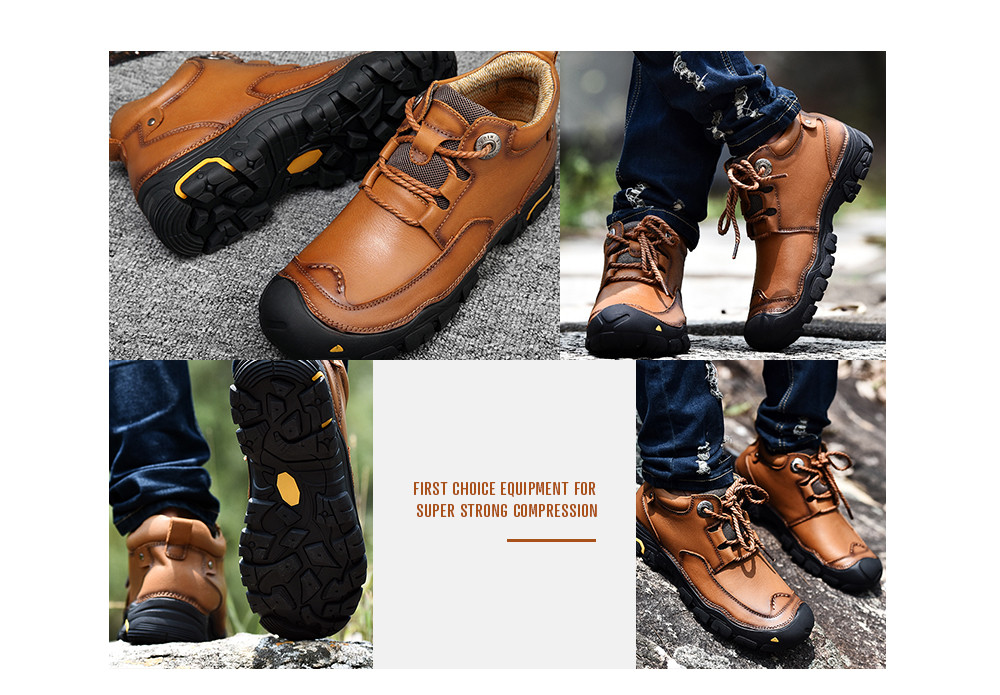 Fashion Anti-slip Mid Top Leather Boots for Men