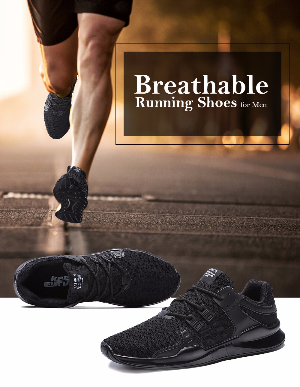 Breathable Mesh Sneakers Teenager Running Shoes for Men