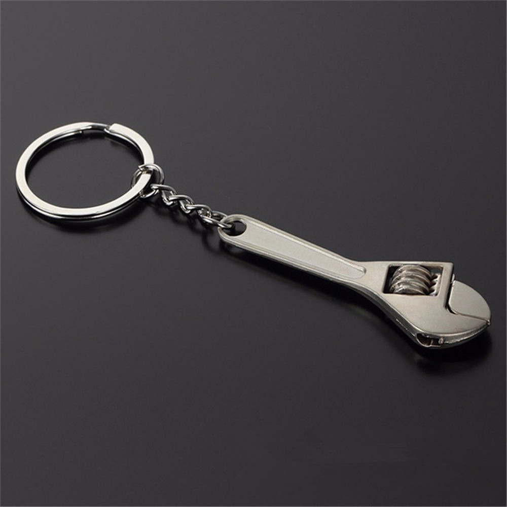 Useful Zinc Alloy Changeable Spanner Keychain Fashion Wrench Silver Key Ring Creative Keyfob Tools