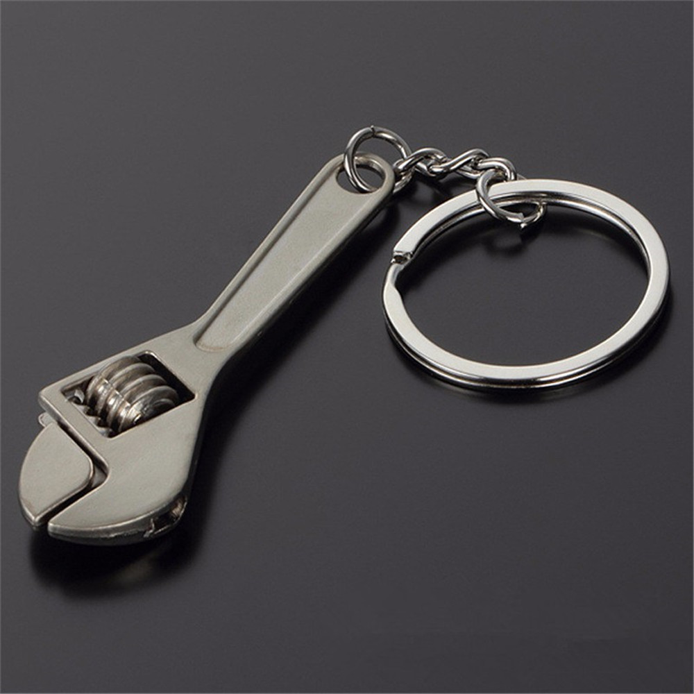Useful Zinc Alloy Changeable Spanner Keychain Fashion Wrench Silver Key Ring Creative Keyfob Tools