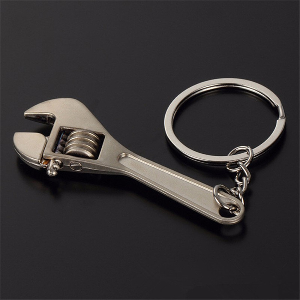 Useful Zinc Alloy Changeable Spanner Keychain Fashion Wrench Silver Key Ring Creative Keyfob Tools