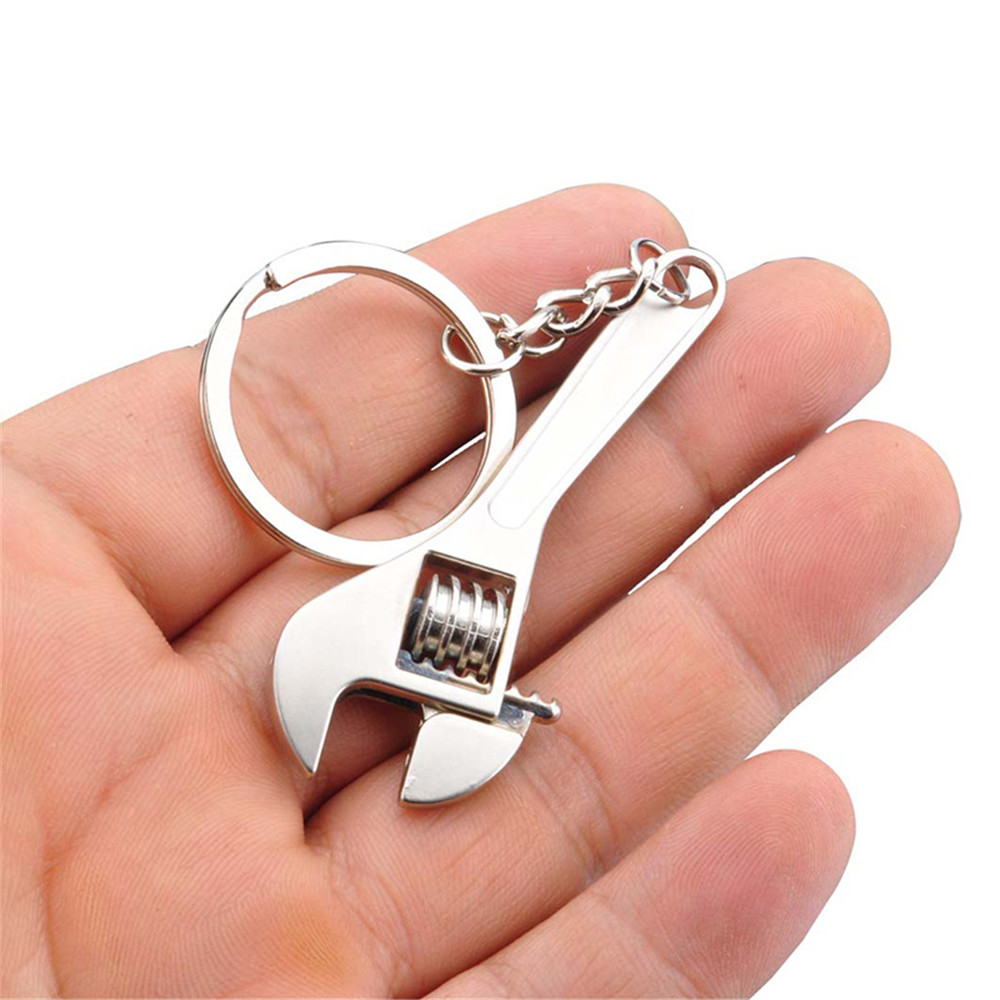 Useful Zinc Alloy Changeable Spanner Keychain Fashion Wrench Silver Key Ring Creative Keyfob Tools