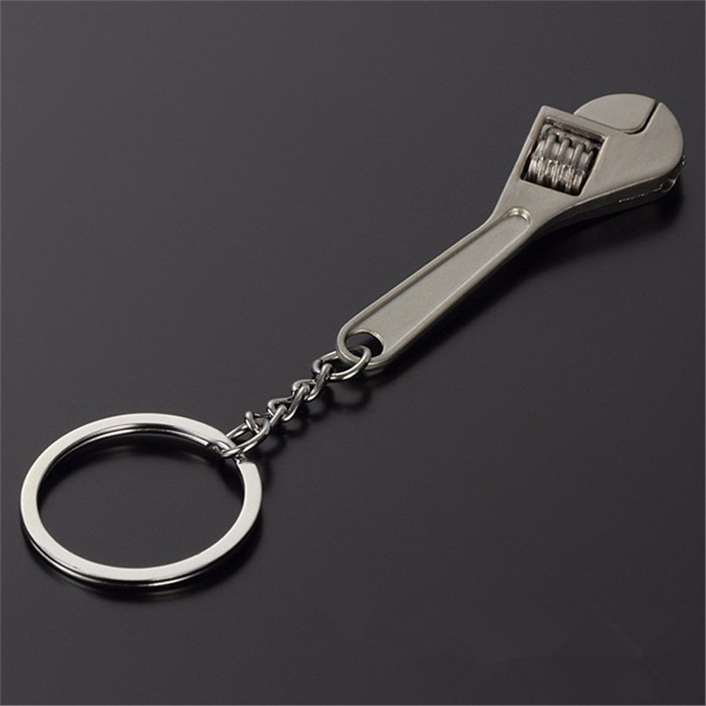 Useful Zinc Alloy Changeable Spanner Keychain Fashion Wrench Silver Key Ring Creative Keyfob Tools