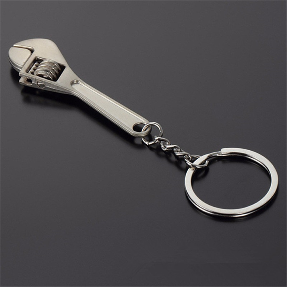 Useful Zinc Alloy Changeable Spanner Keychain Fashion Wrench Silver Key Ring Creative Keyfob Tools