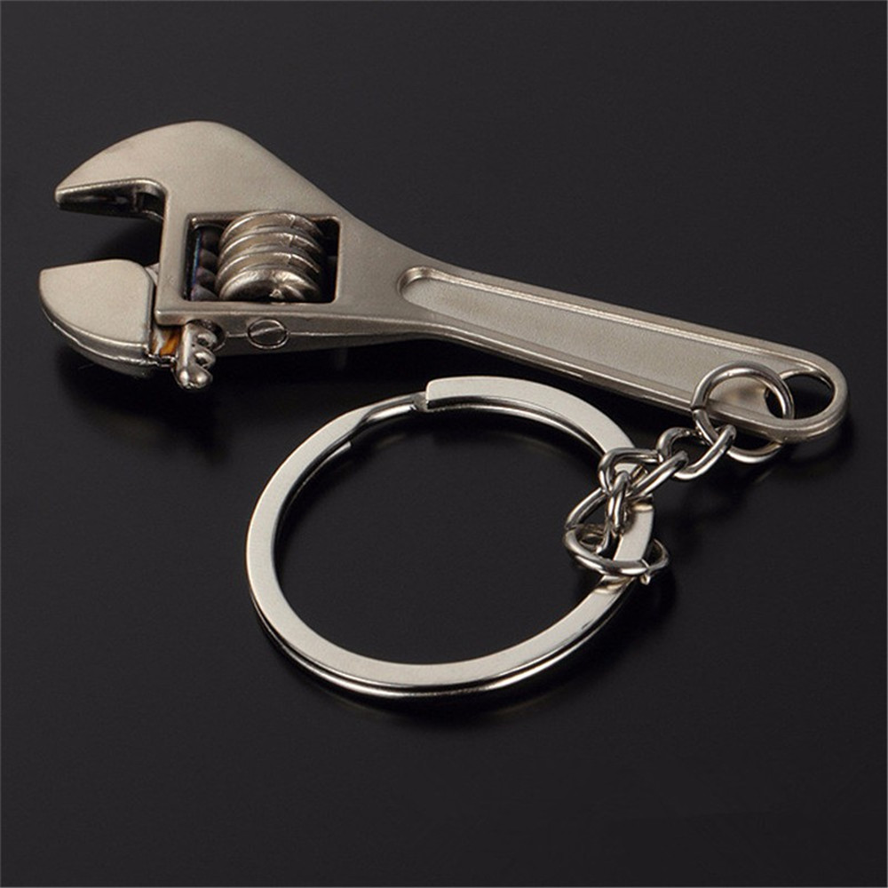 Useful Zinc Alloy Changeable Spanner Keychain Fashion Wrench Silver Key Ring Creative Keyfob Tools