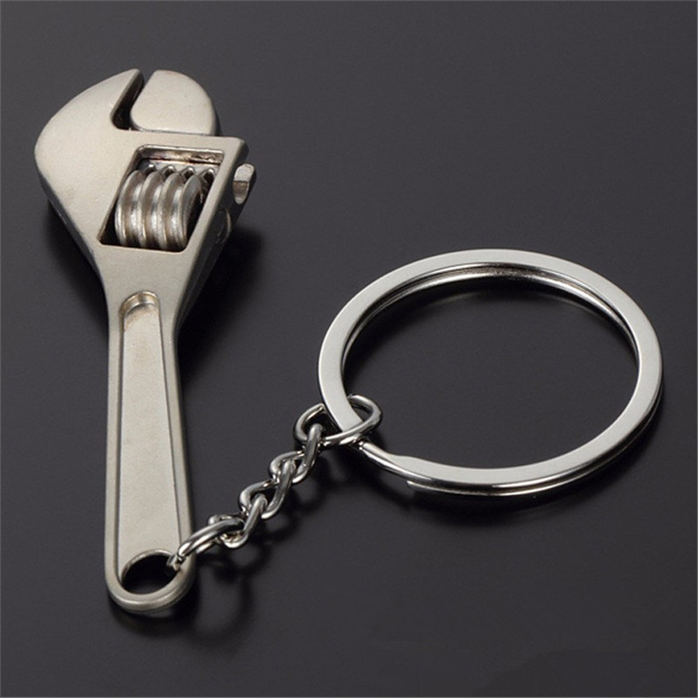 Useful Zinc Alloy Changeable Spanner Keychain Fashion Wrench Silver Key Ring Creative Keyfob Tools