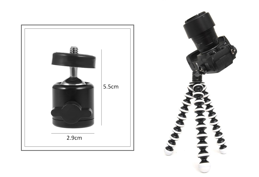 Mini Ball Head 360 Swivel Stand Holder for DSLR DV Camera Tripod