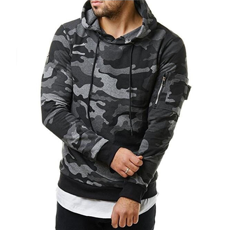 Men's Casual Cardigan Pure Military Camouflage Hoodie Sweater Winter Jacket