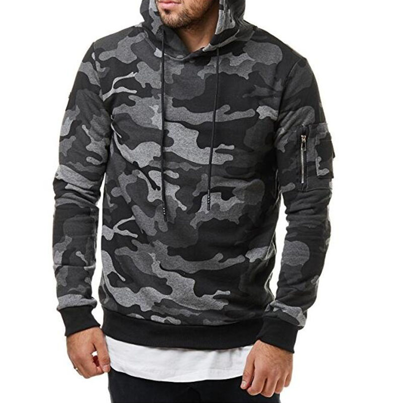 Men's Casual Cardigan Pure Military Camouflage Hoodie Sweater Winter Jacket