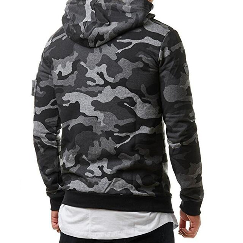 Men's Casual Cardigan Pure Military Camouflage Hoodie Sweater Winter Jacket