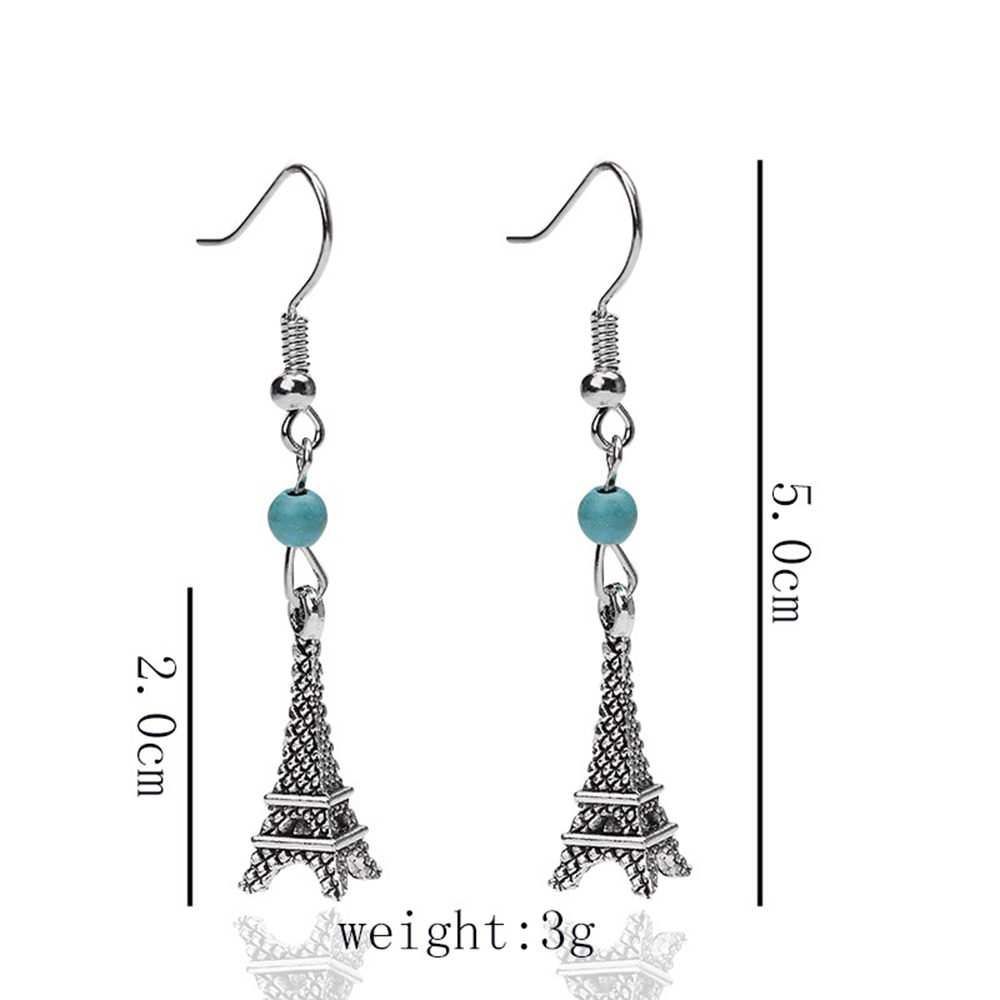 Eiffel Tower building ancient silver earrings earrings