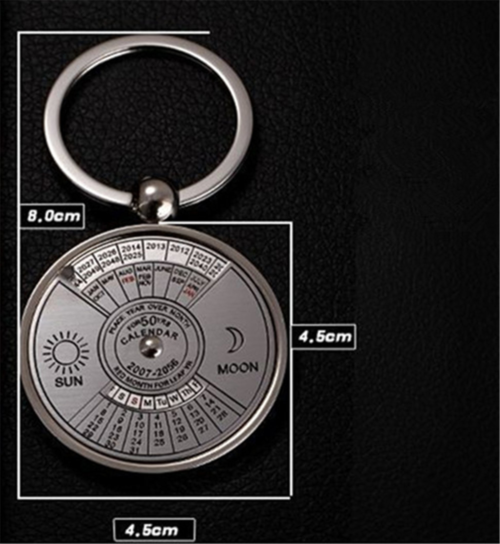 English Compass Calendar Key Chain