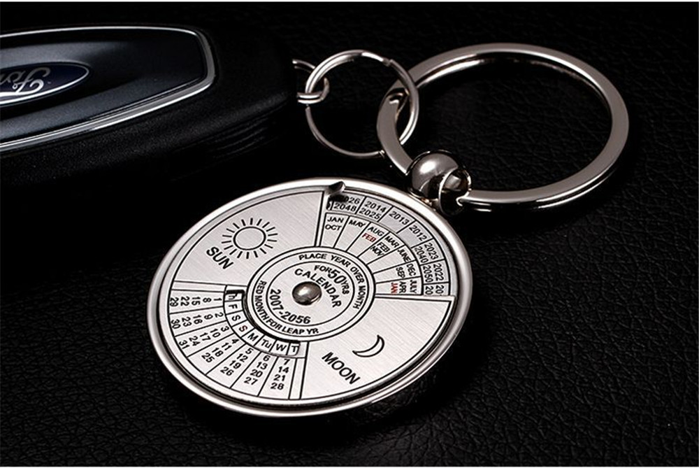 English Compass Calendar Key Chain