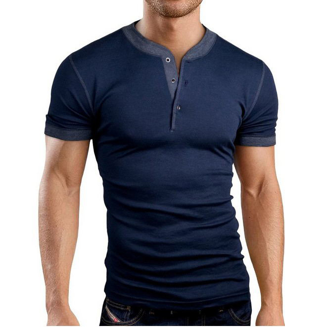 Men's New Unique Line Design Casual Slim Short-Sleeved T-Shirt