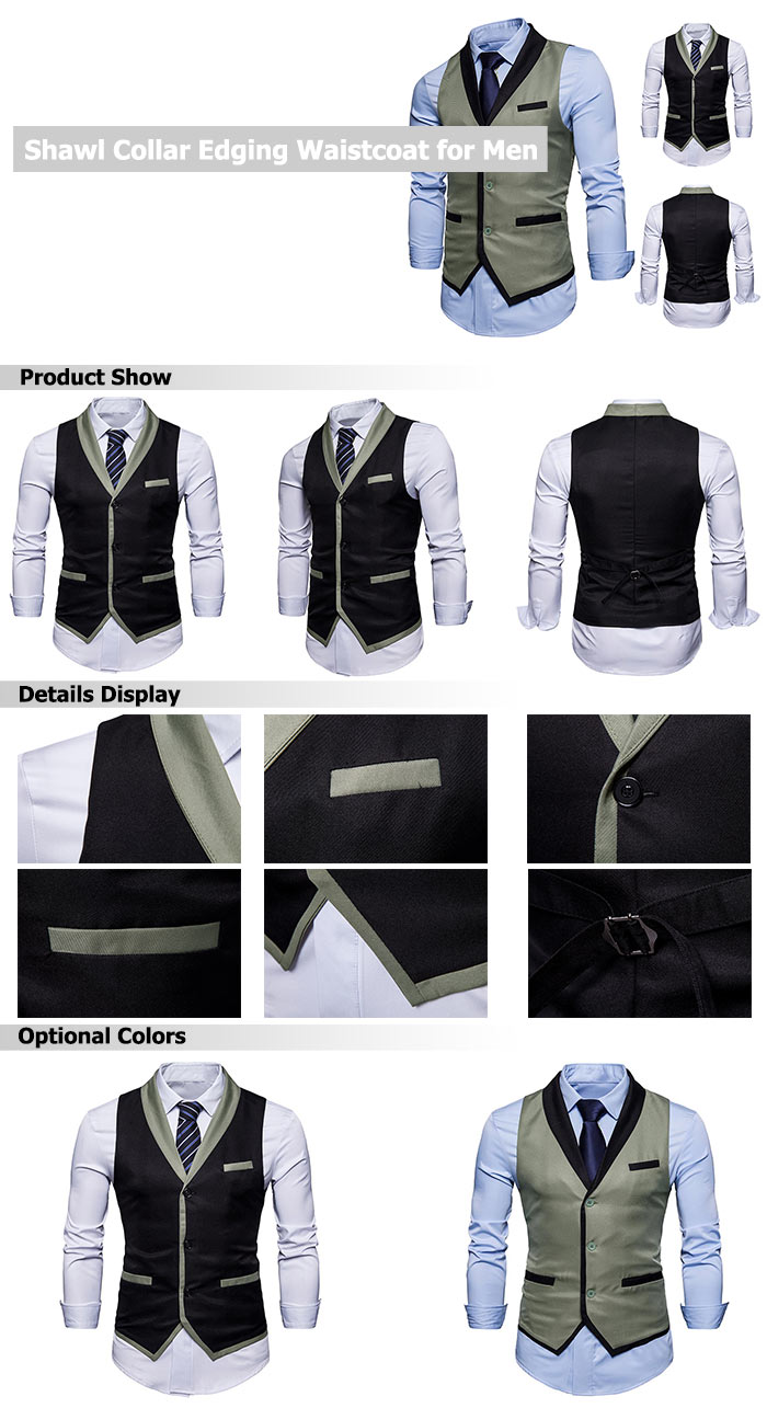 Two Tone Shawl Collar Waistcoat