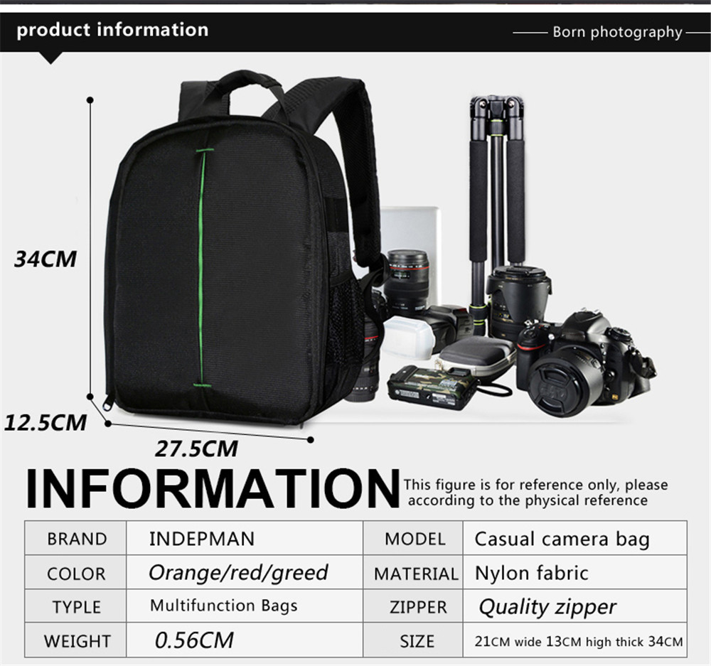 Camera Bag Camera Backpack Waterproof with Rain Cover for Cameras Lens Tripod