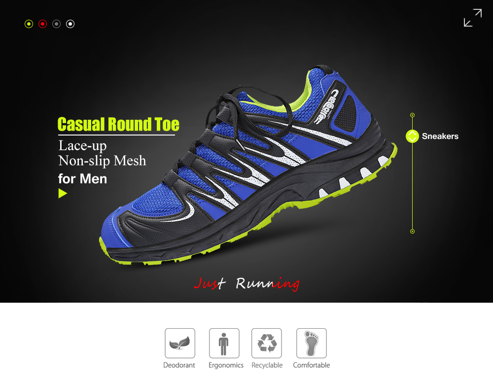 Casual Round Toe Lace-up Non-slip Mesh Outdoor Sneakers Men Running Shoes