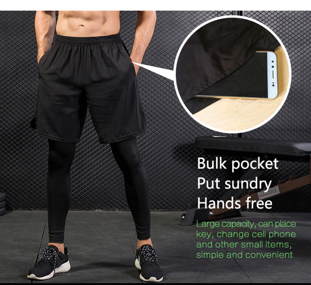 GYM Compression Fitness Tights Sweat Pants For Men Sport Running Leggings