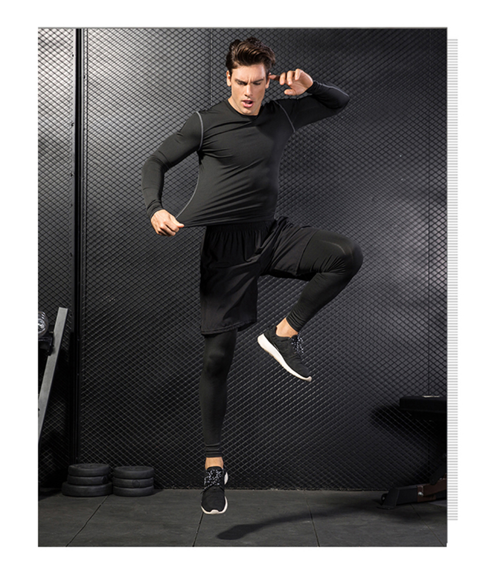 GYM Compression Fitness Tights Sweat Pants For Men Sport Running Leggings