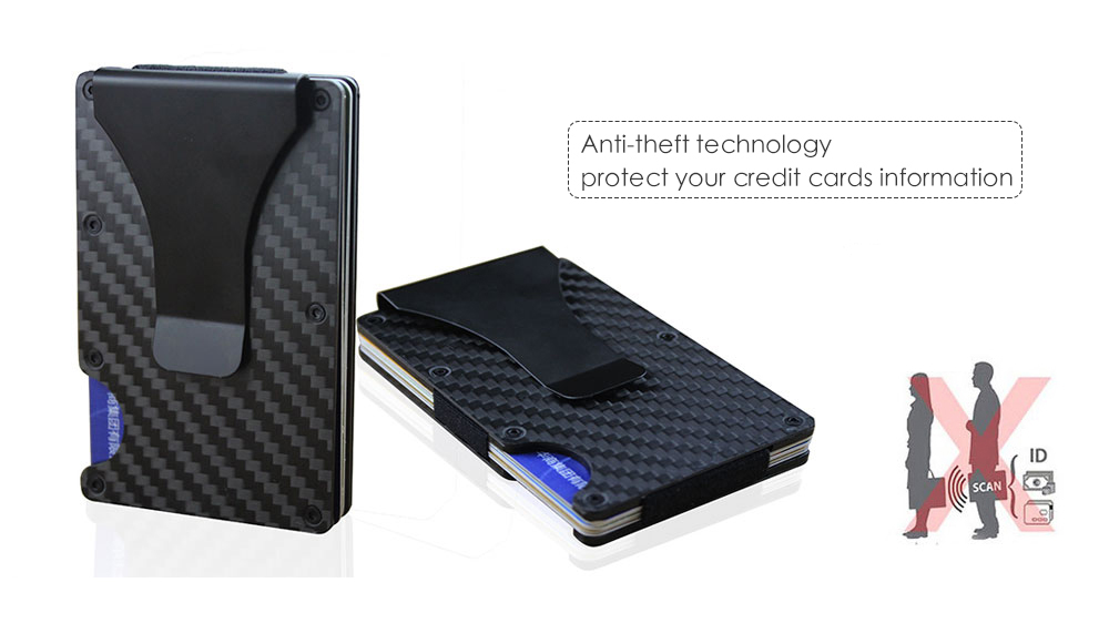 Carbon Fiber Anti-thief Men Wallet Money Clip